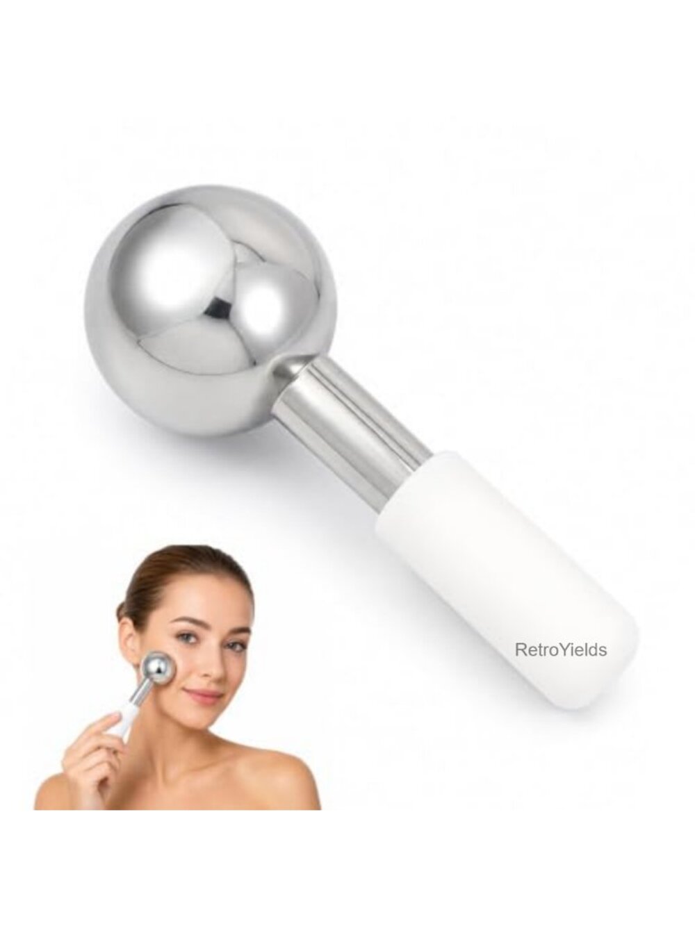Ice Globes for Facials Stainless Steel Cooling Face Massager